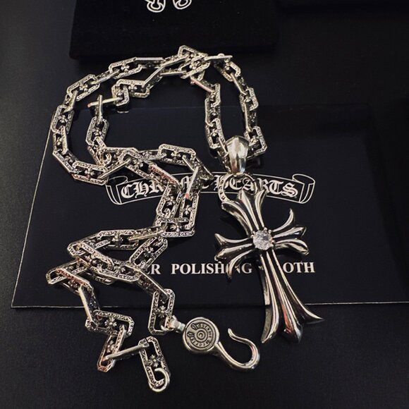 Chrome Hearts Sterling Silver Cross Pendant Necklace - Picture 3 of 8